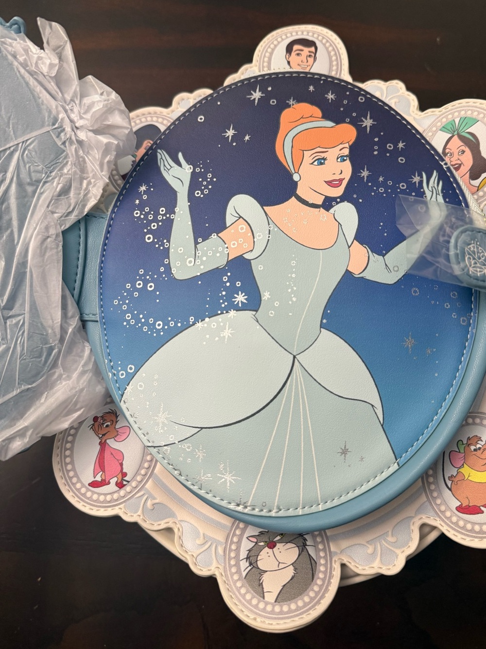 Loungefly Cinderella Exclusive Cameo Mini Backpack New With Tags 🩵 - Picture 8 of 15